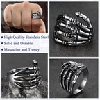 FaithHeart Halloween Accessories Skull Rings for Male Female Punk Jewelry