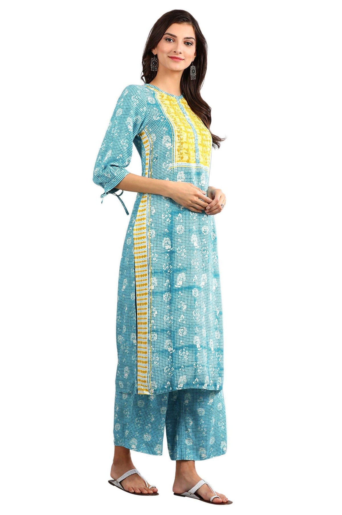 Aurelia WomenS Regular Fit Rayon Palazzo (19Aua60005-500765_Blue_Medium_Blue_M)