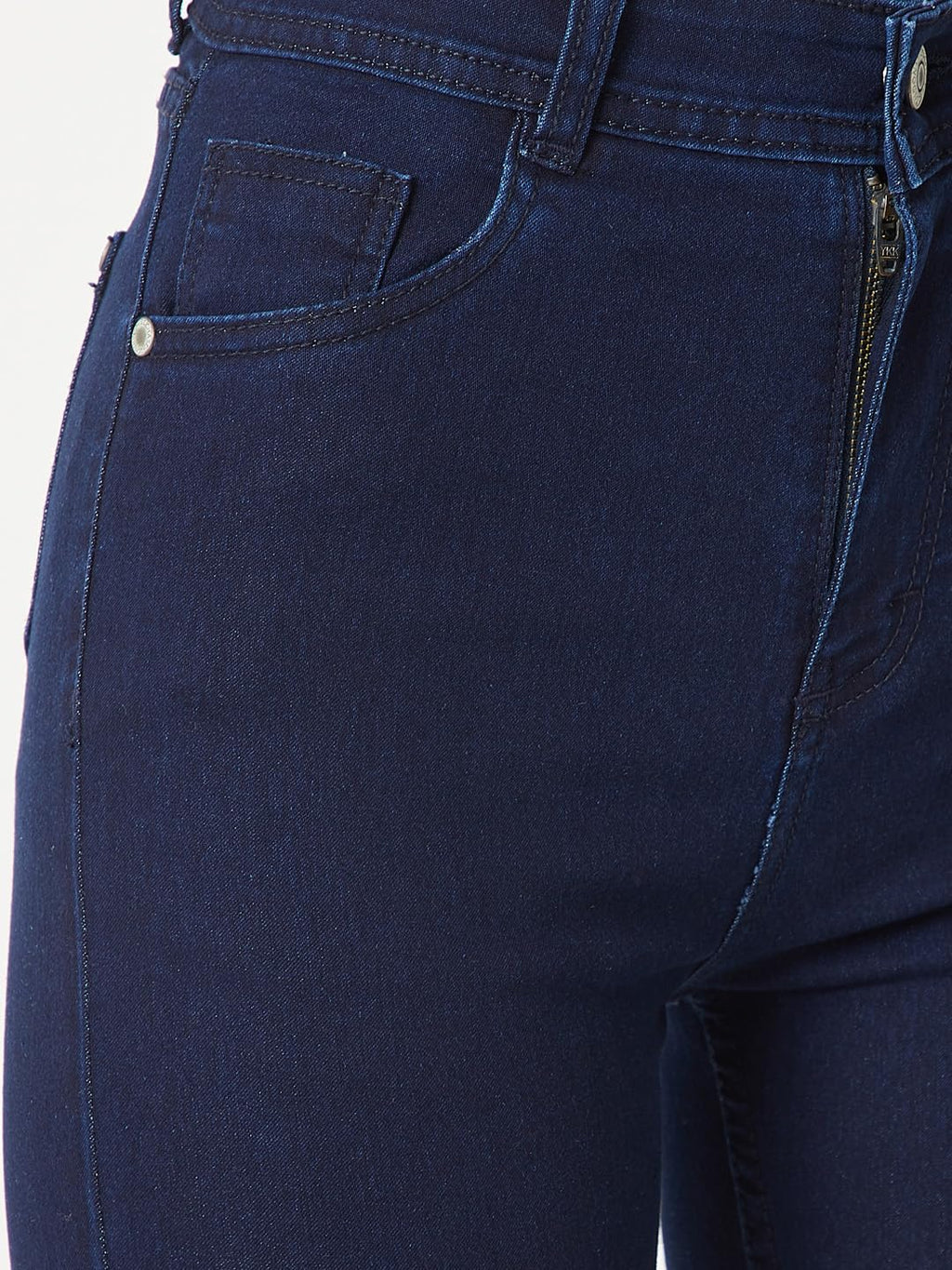 Miss Chase Womens Navy Blue Denim Skinny Fit High Rise Clean Look Regular Length Stretchable Denim Jeans