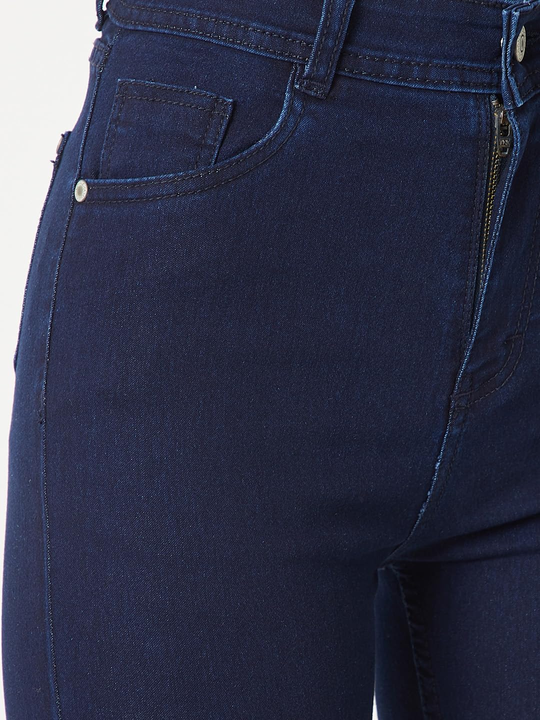 Miss Chase Womens Navy Blue Denim Skinny Fit High Rise Clean Look Regular Length Stretchable Denim Jeans