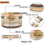 Inspirational Gifts, Tree of Life Leather Bracelets for Women, Trendy Stuff for Teen Girls, Christmas Birthday Gifts for Women G