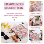 ZLFSRQ Daisy Flower Makeup Bag Travel Cute Floral Cosmetic Bags for Women Large Makeup Pouch Zipper Cosmetic Pouch for Purse Aes