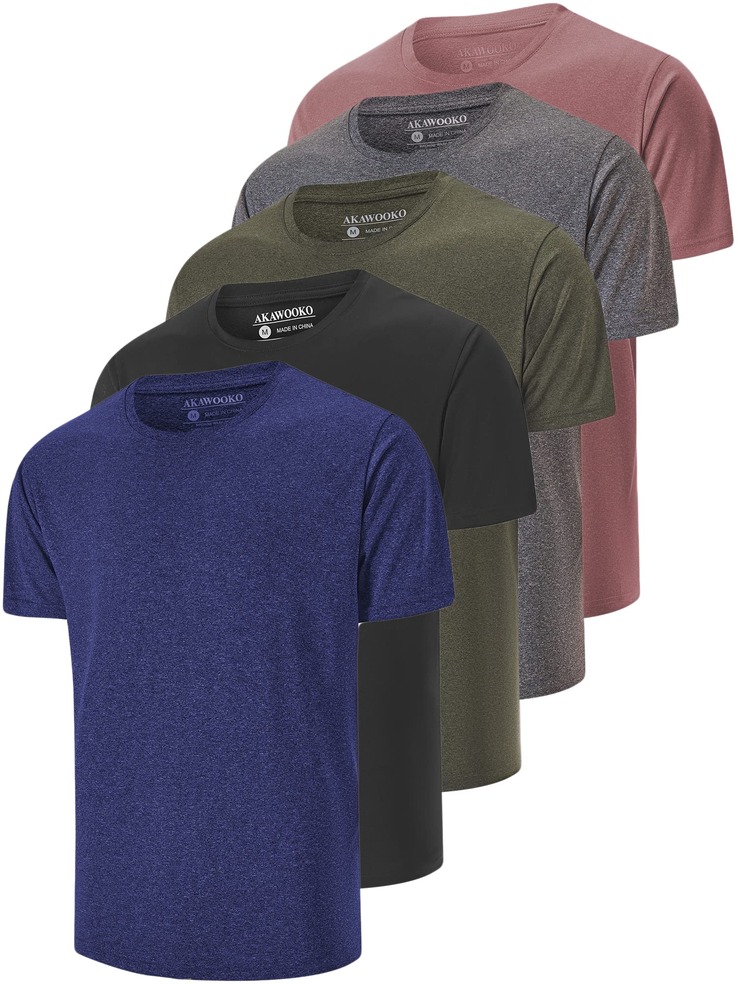 5 Pack: Mens ActiveADry-Fit T-Shirt, Athletic Running gym Workout Short Sleeve TeeAShirts for Men (XX-Large)