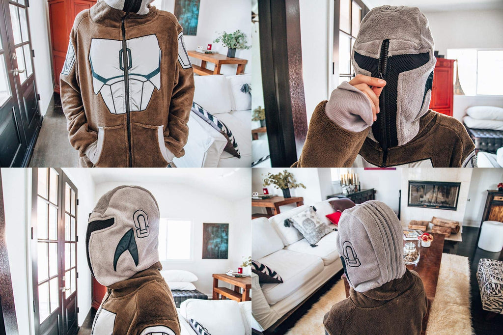 Star Wars: The Mandalorian Bounty Hunter Unisex Onesie | Small/Medium Brown