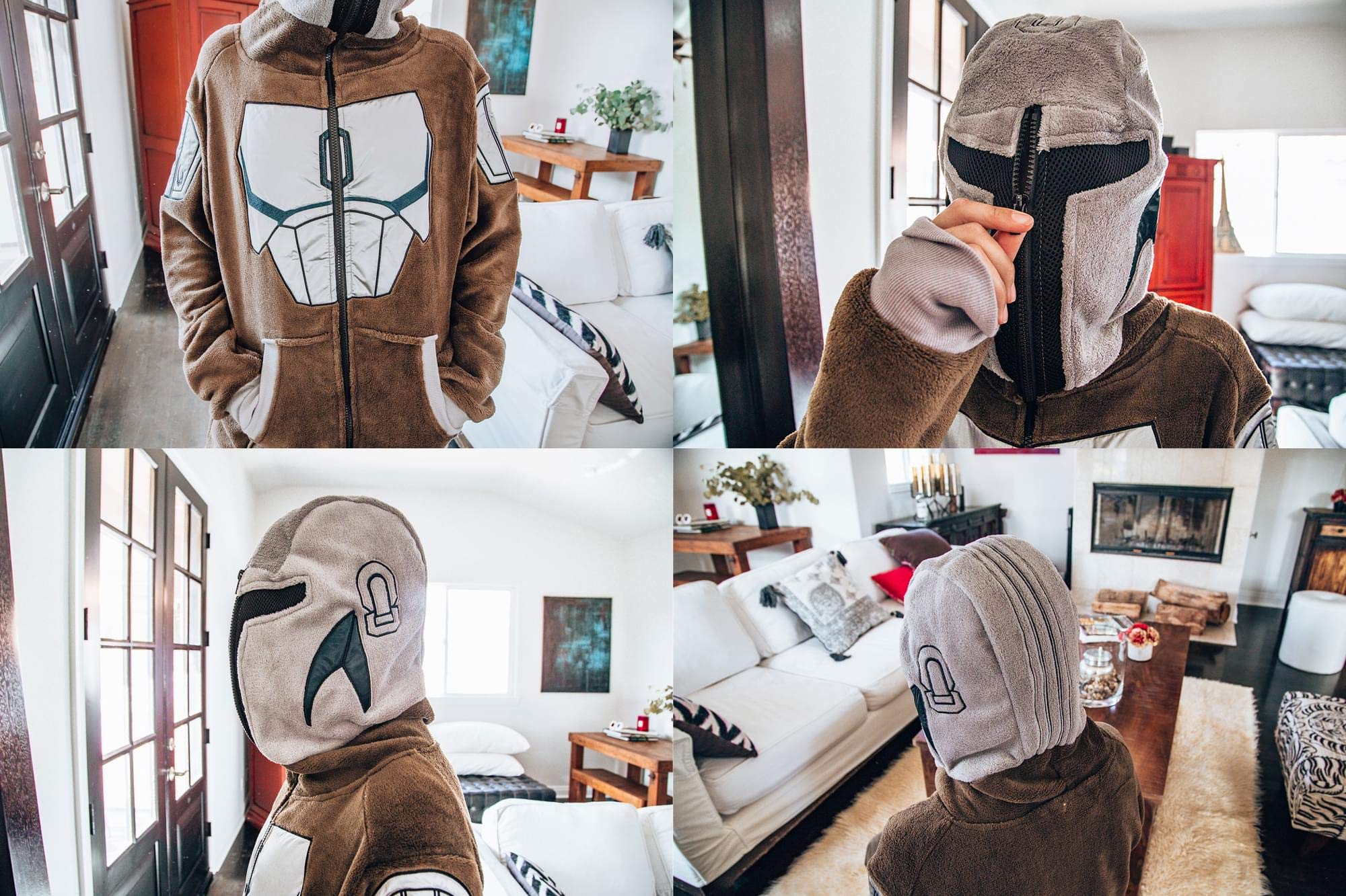 Star Wars: The Mandalorian Bounty Hunter Unisex Onesie | Small/Medium Brown