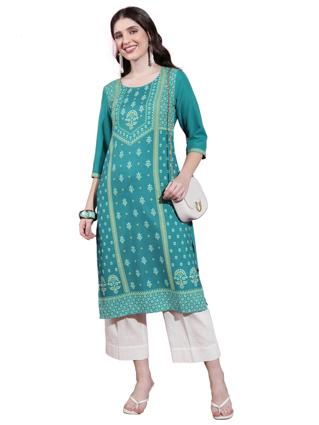 Ketch WomenS Cotton Blend Regular Fit Dress Kurta (Khku000399_Teal