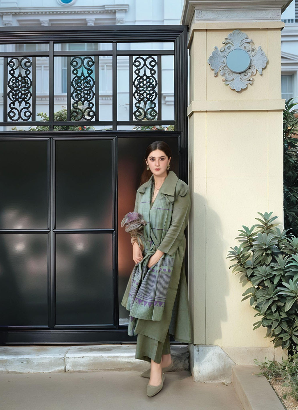 ANNI DESIGNER Womens Rayon Blend Solid Straight Kurta with Pant & Dupatta (Raja Saab Green-VKS11_3XL_Green_XXX-Large)