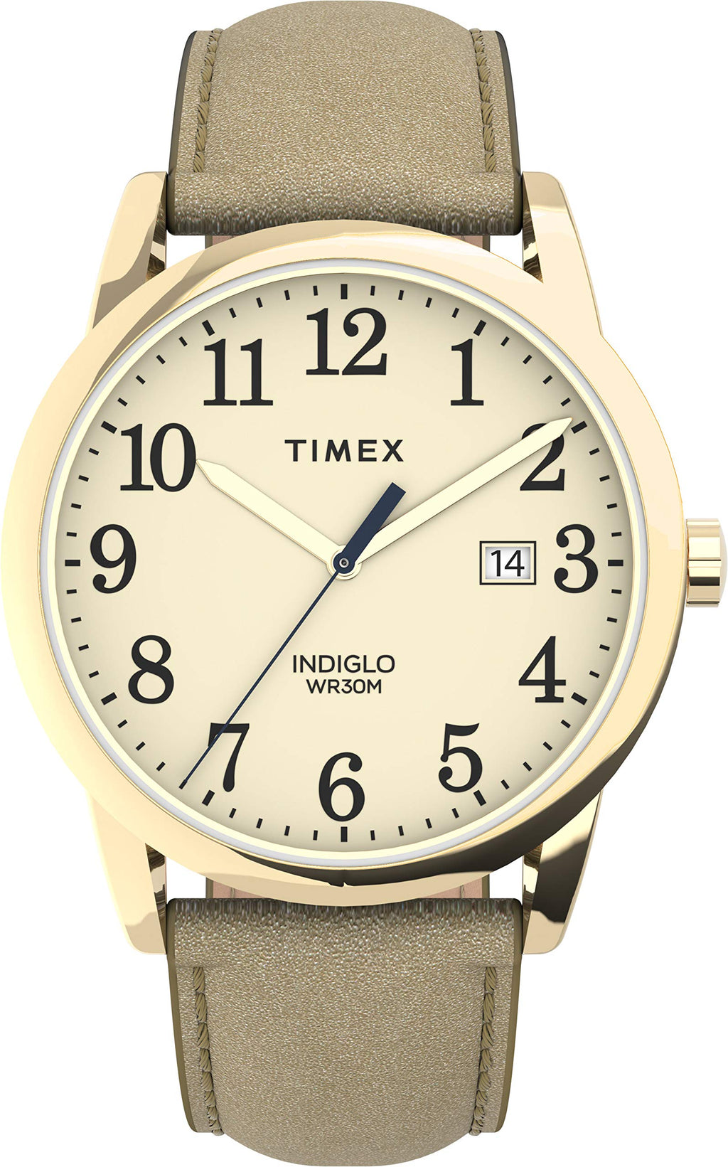 Timex Women's Easy Reader 38mm Watch - Gold-Tone Case Cream Dial with Light Gold-Tone Leather Strap