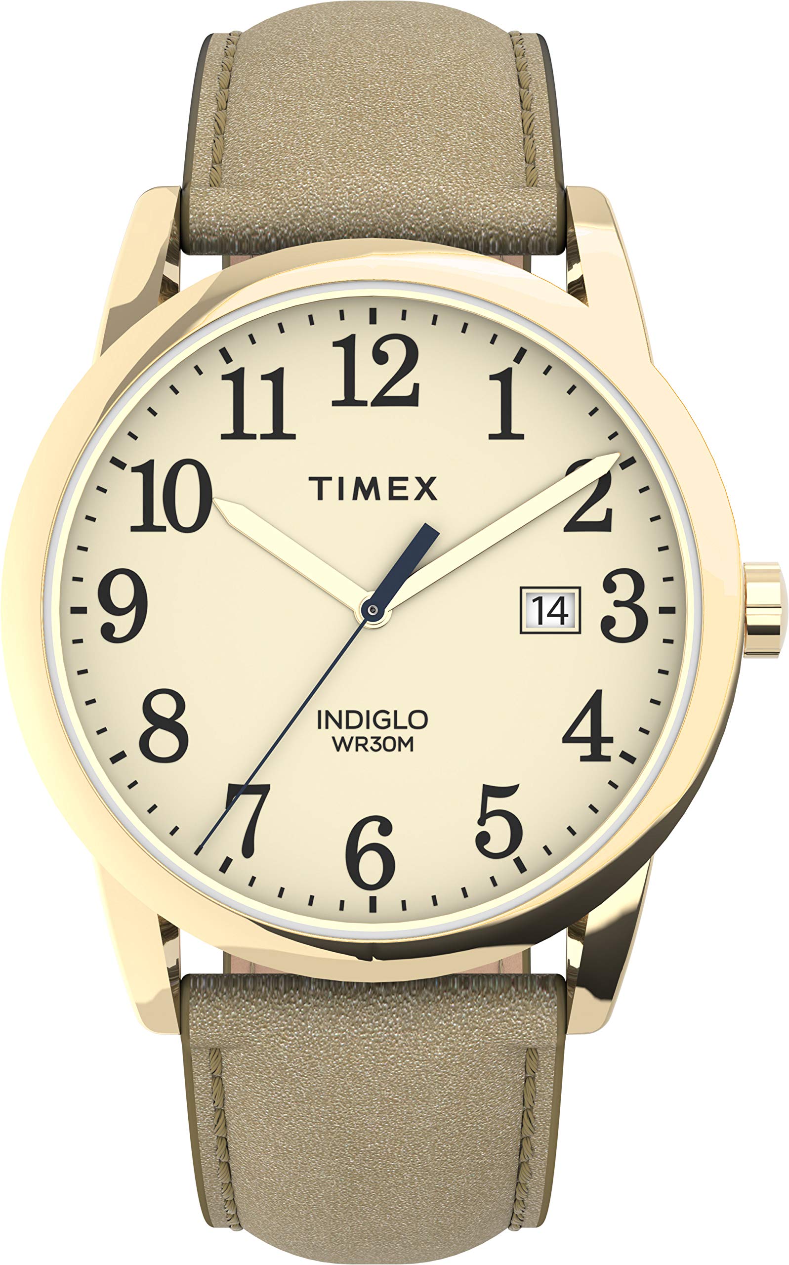 Timex Women's Easy Reader 38mm Watch - Gold-Tone Case Cream Dial with Light Gold-Tone Leather Strap
