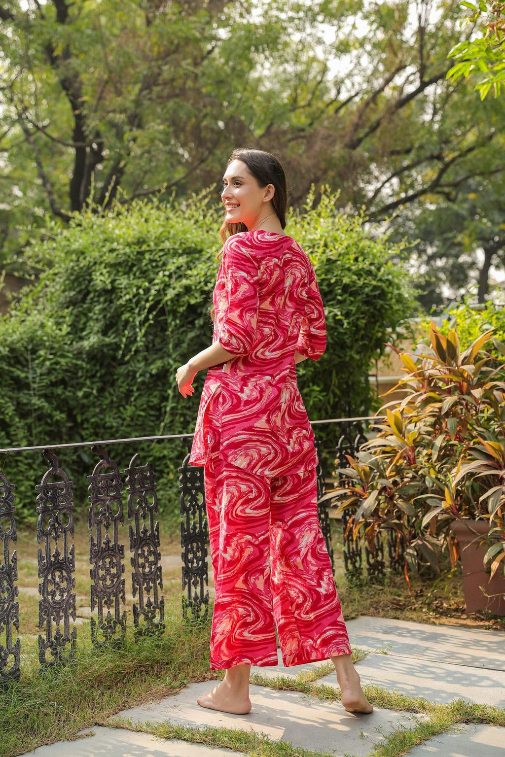 Gosriki Women'S Rayon Blend Straight Printed Co-Ord Set