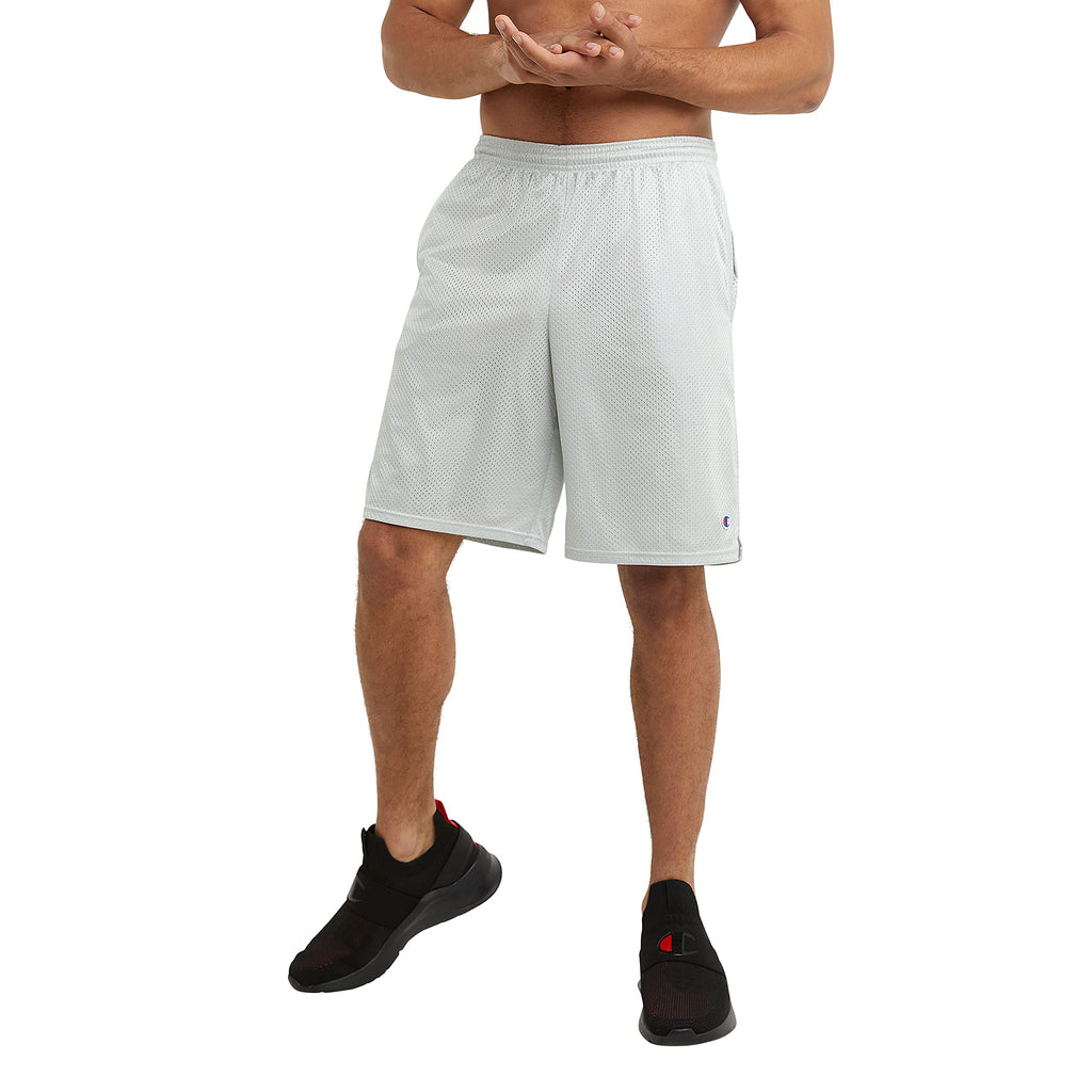 Champion mens 9 Shorts, Mesh Shorts, 9, Mesh Basketball Shorts, Mesh Gym athletic shorts, Gray-407q88, Medium US