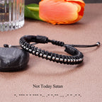 Christian Gifts for Men Morse Code Bracelets Religious Bible Verse Black Braided Leather Bracelets for Men Dad Father Boyfriend
