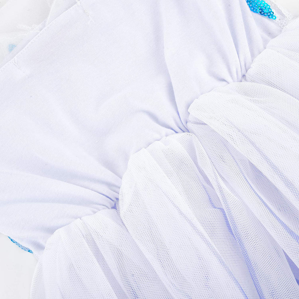 JerrisApparel Girl Princess Costume Snow Party Dress Halloween Cosplay Dress up (3T, White with Accessories)