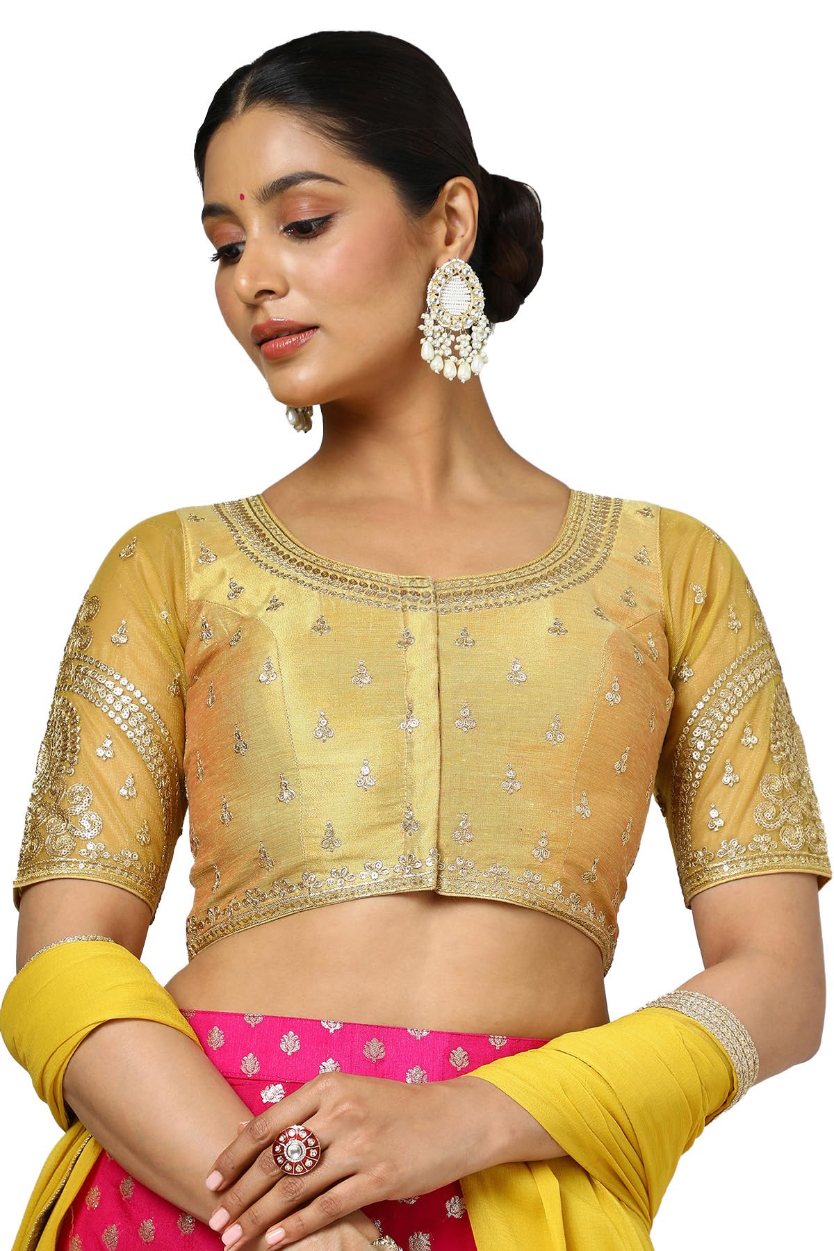 Soch Women Tissue Embroidered Sleeveless Regular Fit Blouse