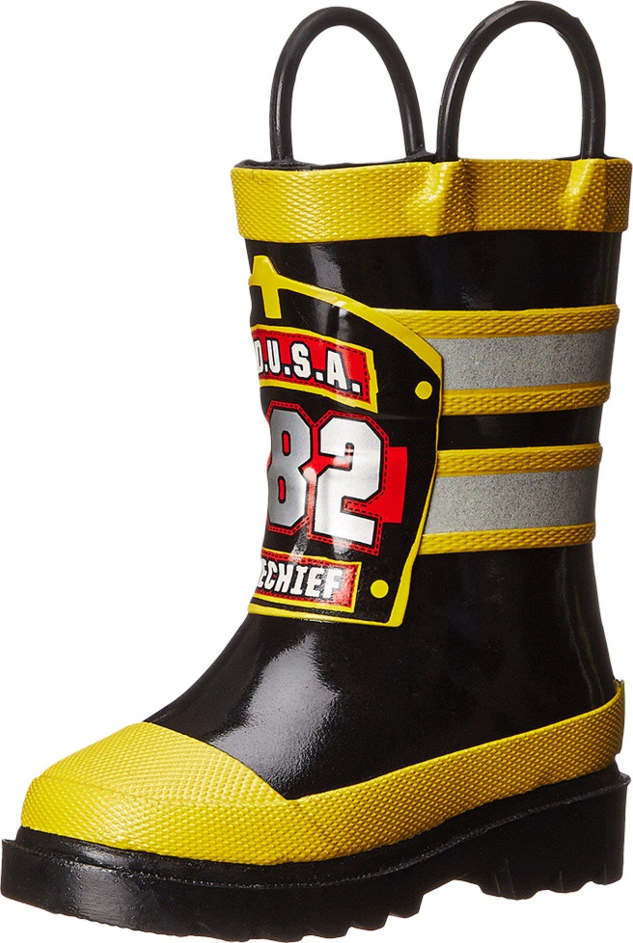 Western chief Boys Waterproof Printed Rain Boot with Easy Pull On Handles, FDUSA, 7 M US Toddler