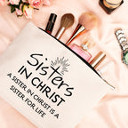 Christian Makeup Bag , Christian Gifts for Women Faith Religious Gifts for Sister in Christ, Best Friendship Birthday Gift for F