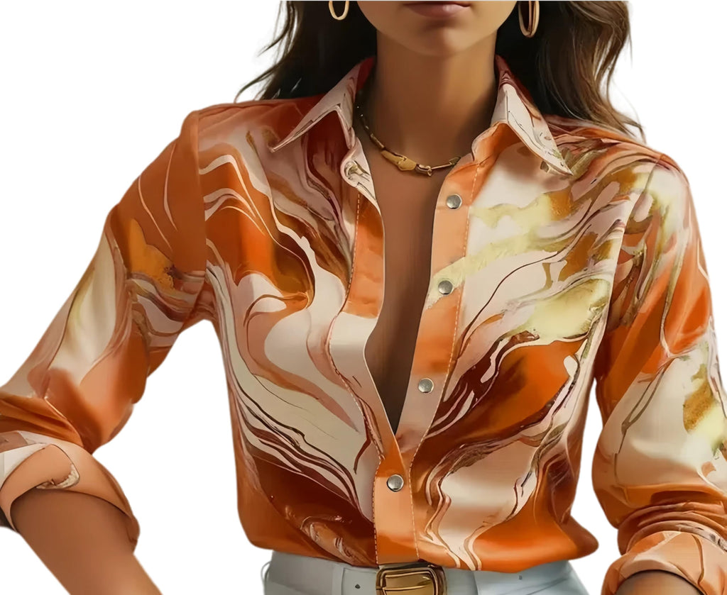 Indoprimo Satin Printed Stylish Shirt For Women
