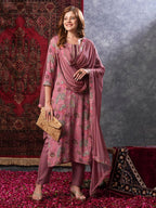 ANNI DESIGNER Women s Kurta with Trousers and Dupatta, peach, L