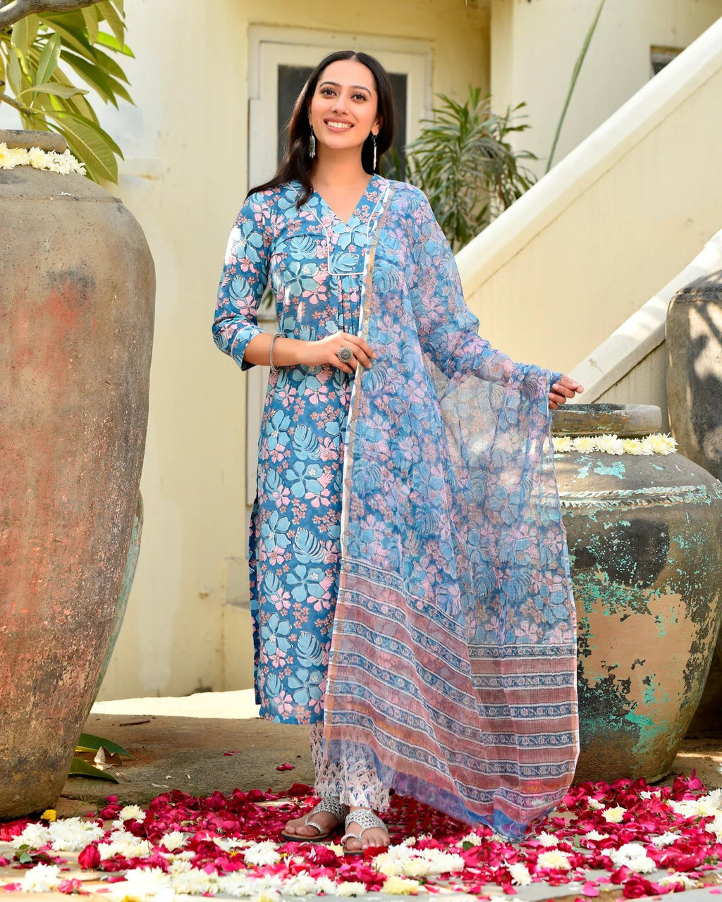 FABNEX Cotton Blend Kurta Set For Women | Women Kurta | Women Kurta Sets Kurtis | Women Kurta Pant Set | Women Kurta Pant Set Wo