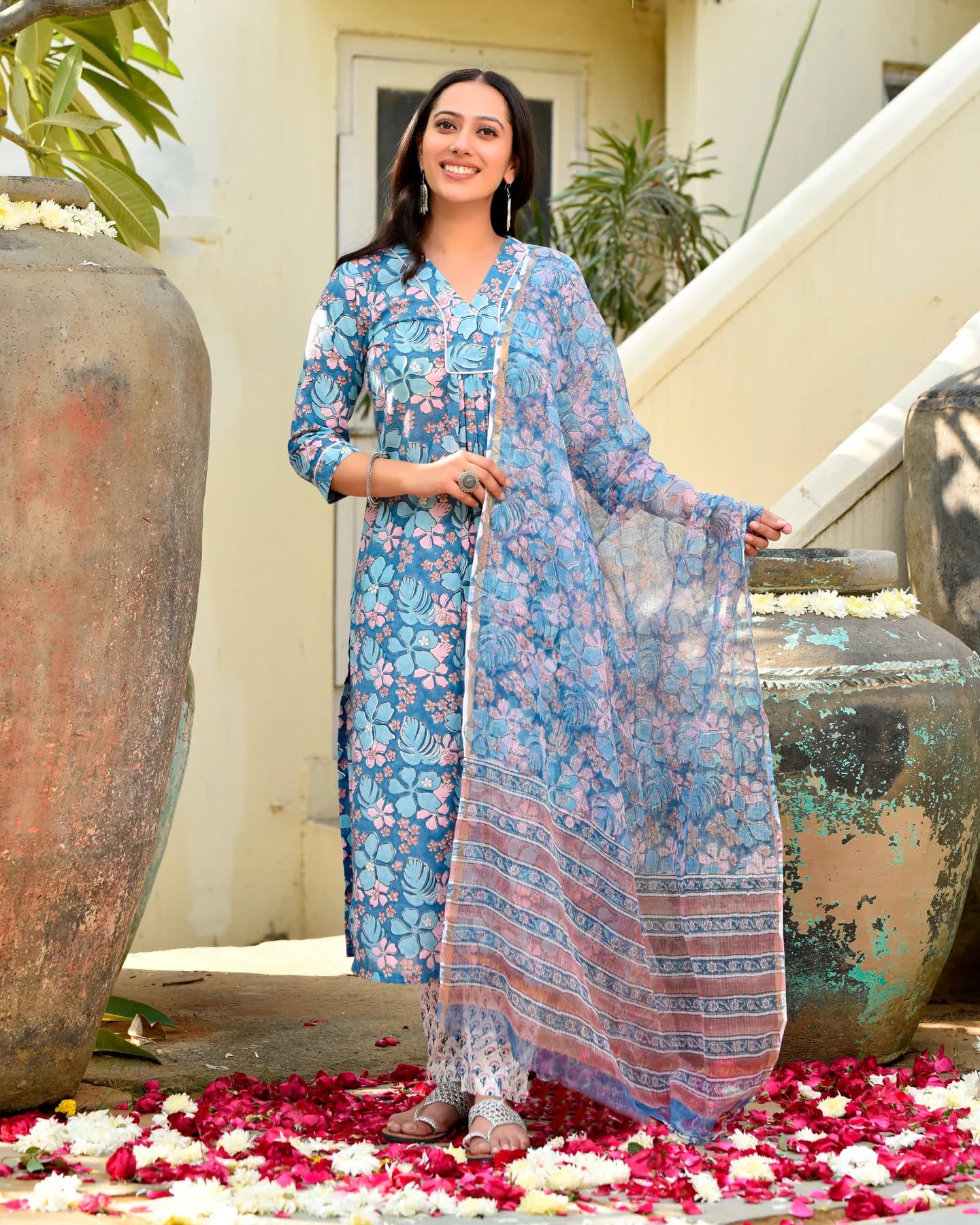 FABNEX Cotton Blend Kurta Set For Women | Women Kurta | Women Kurta Sets Kurtis | Women Kurta Pant Set | Women Kurta Pant Set Wo