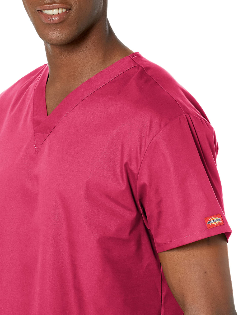 Dickies Women's EDS Signature Scrubs 86706 Missy Fit V-Neck Top, Hot Pink, X-Small