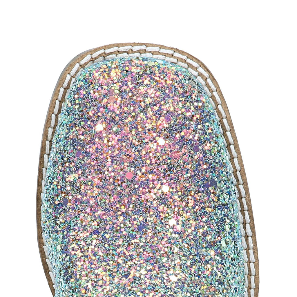 Smoky+Children+Ariel+Pastel+Glitter%2c+Crazy+Horse+Western+Cowboy+Boot%2c+Size+12R