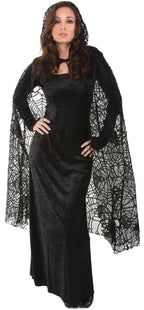 UNDERWRAPS Adults Costumes Sheer Spiderweb Cape Costume Outerwear, Black, OS