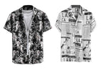 Rebelify MenS Lycra Bland Shirt With Half Sleeves Button Down Closure Round Collar Neck Printed Pattern Relaxed Fit And Standar