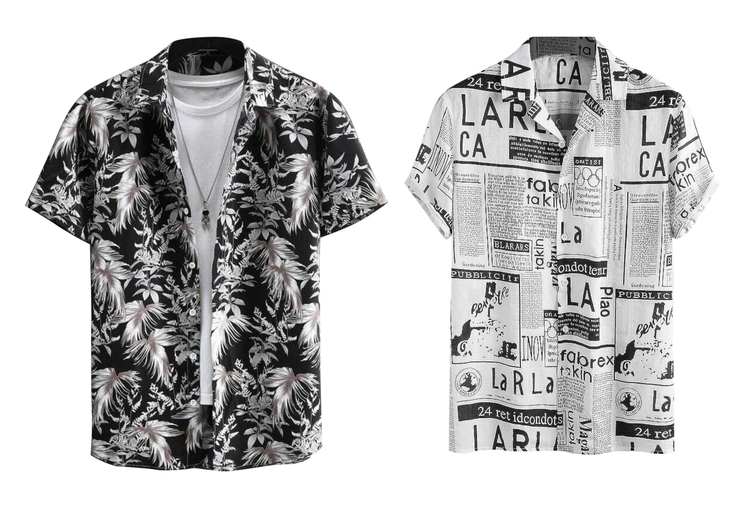 Rebelify MenS Lycra Bland Shirt With Half Sleeves Button Down Closure Round Collar Neck Printed Pattern Relaxed Fit And Standar