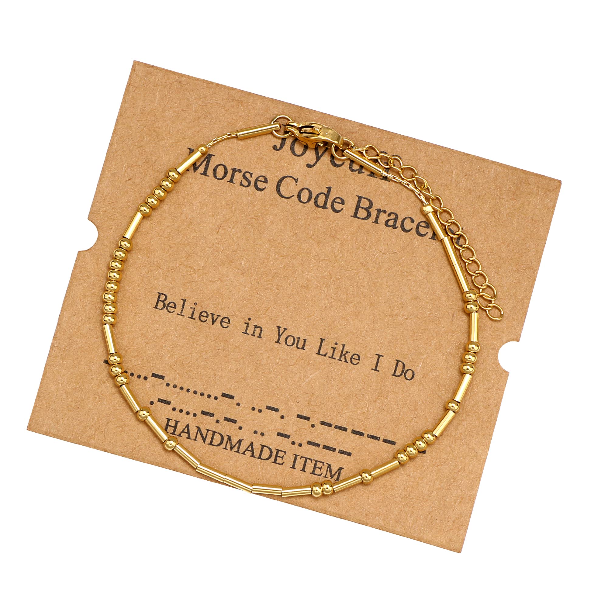 JoycuFF Believe In You Like I Do Morse Code Bracelets for Women Daughter Sister Friends Classmates Birthday Christmas Graduation