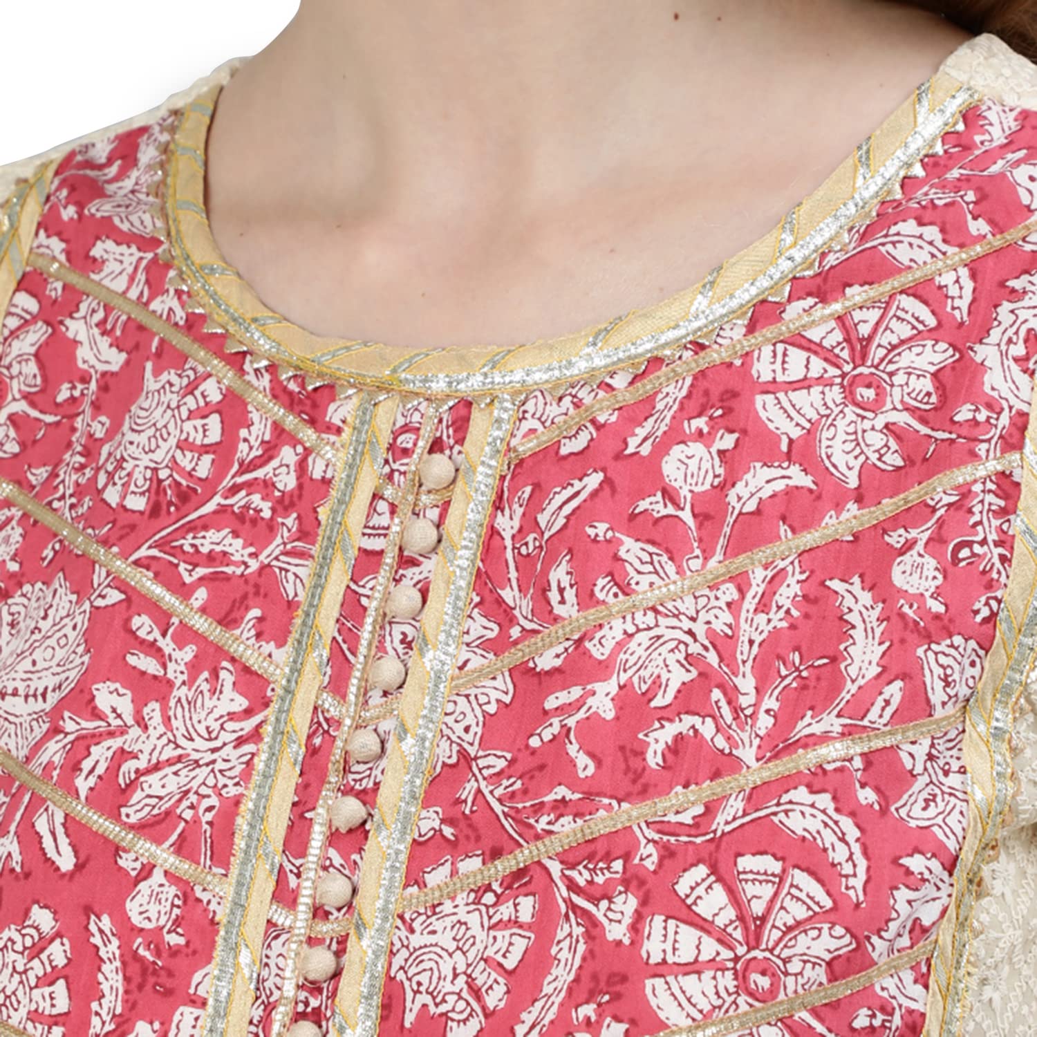 Ishin Women'S Offwhite Embroidered Chikankari Anarkali Kurta Set With Trouser And Dupatta