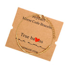 JoycuFF Morse Code Bracelets for Women True Inspirational Birthday Mother's Day Christmas Gifts for Best Friend Mom Sister Daugh