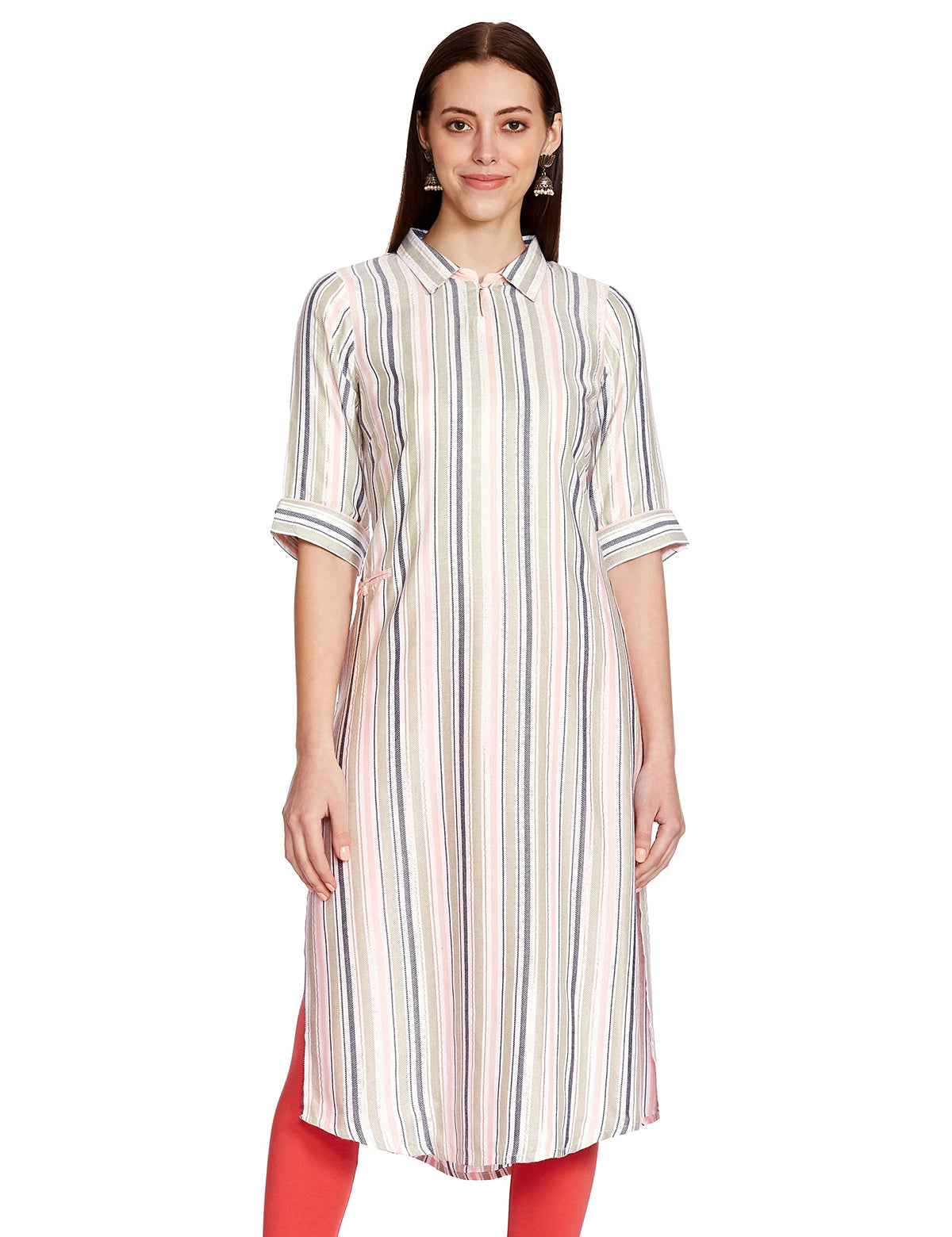 Aurelia WomenS Rayon Regular Kurta (20Aua11514-701447_Natural_S), Regular Fit