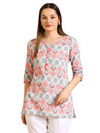 Aurelia Women'S Pink Abstract Printed Pure Cotton Straight Kurta (Size: L)-A30553-507438