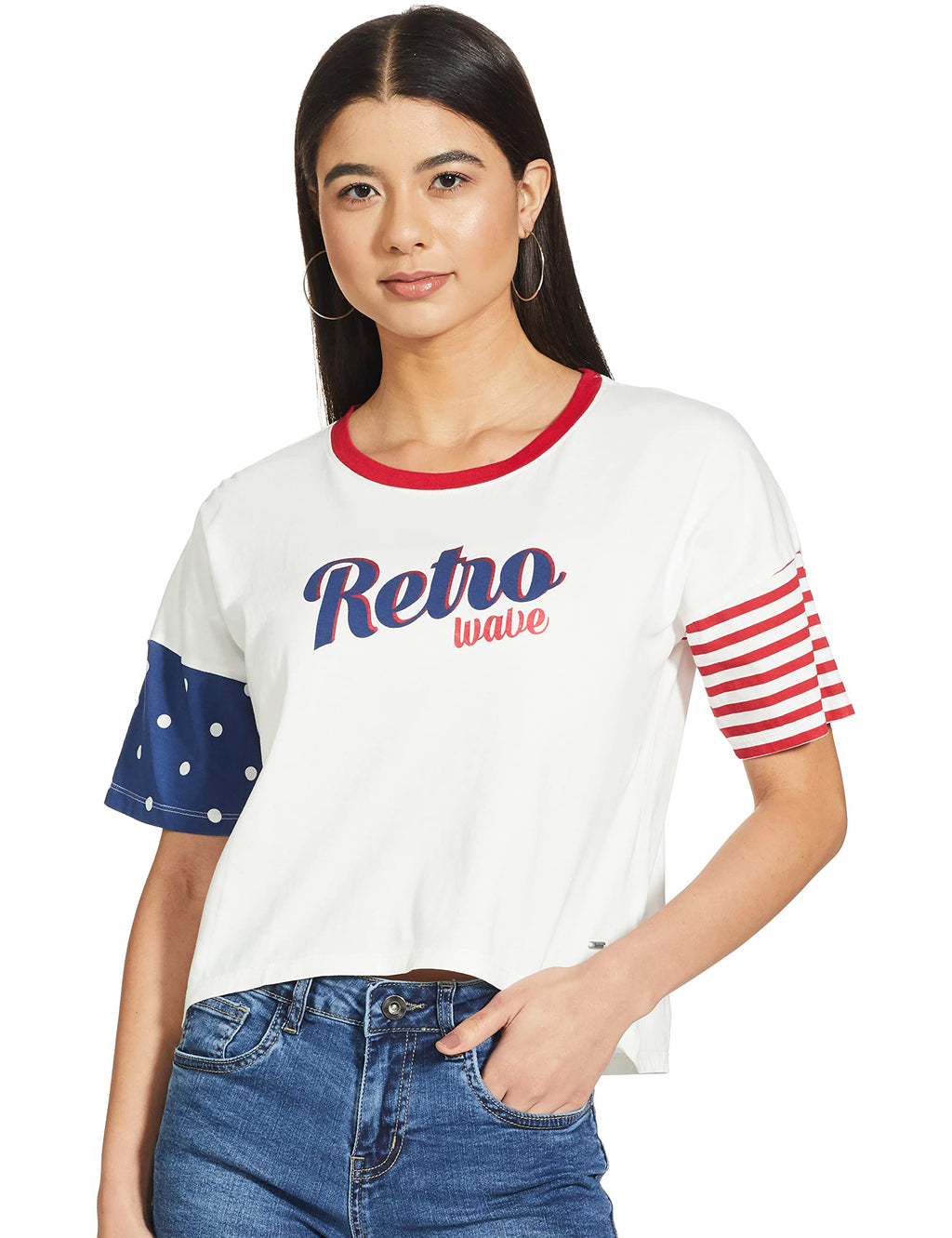 Pepe Jeans WomenS Regular Fit Graphic Printed T-Shirts