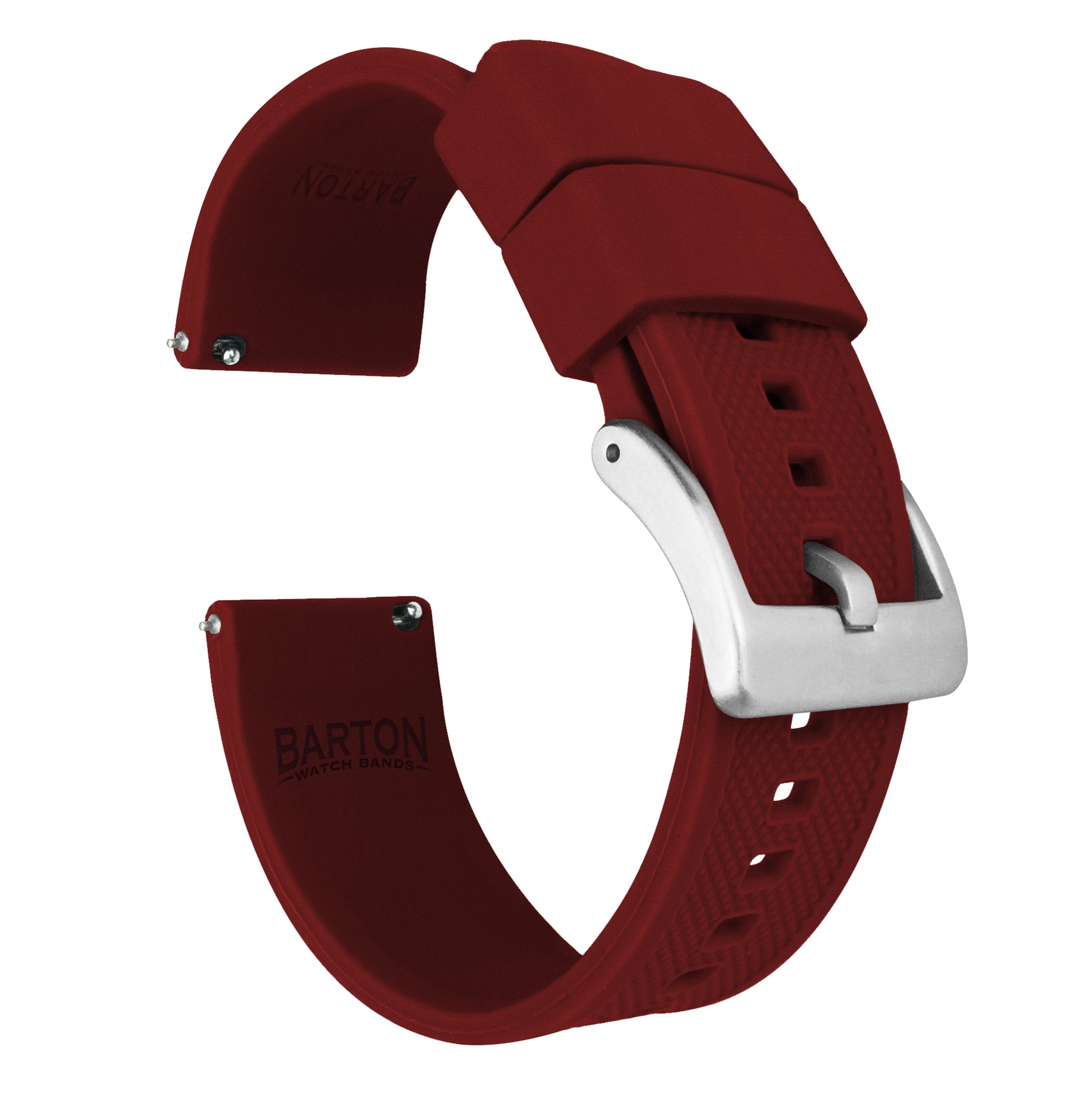 Barton Elite Silicone Watch Band (20mm) | Quick Release Premium Silicone Strap with Stainless Steel Buckle | Compatible with Cla