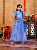 Aarika Girls Ethnic Wear Blue Colour Zig Zag Printed Georgette Lehenga Choli Set (4-10 Years)