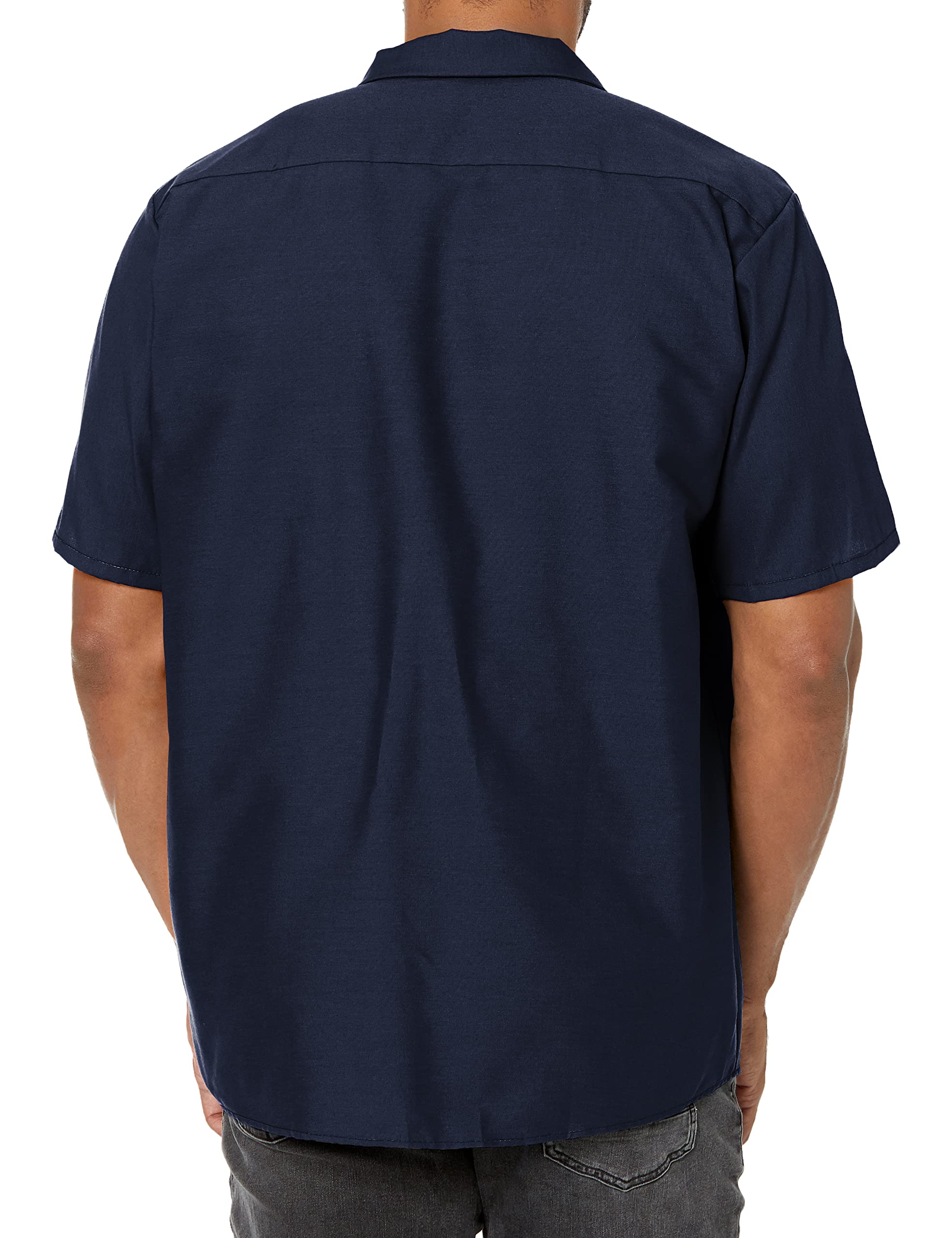 Red Kap Mens Standard Industrial Work Shirt, Regular Fit, Short Sleeve, Navy, 5X-Large