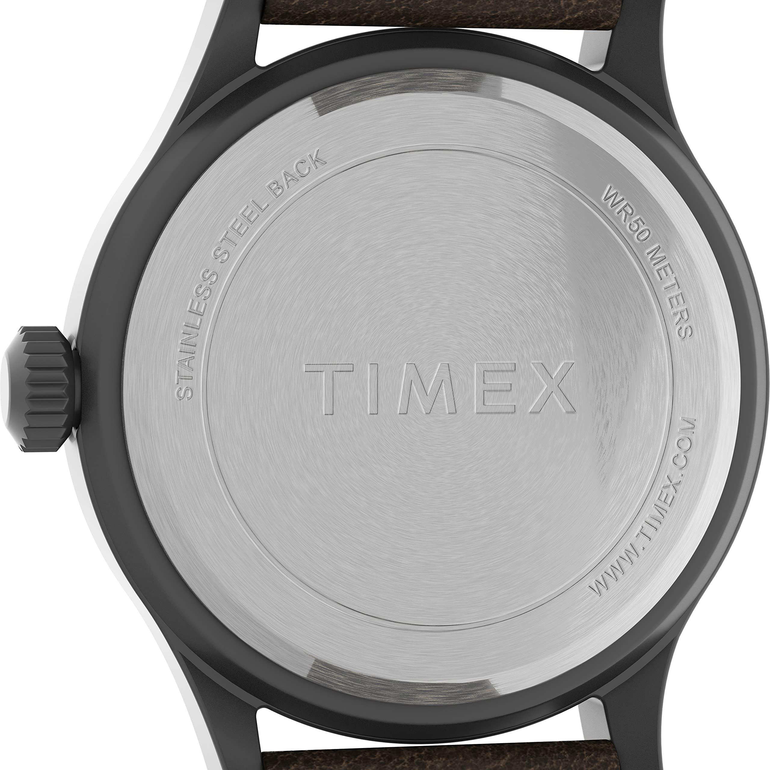 Timex Men's Expedition Scout 40mm Watch - Gunmetal Case Khaki Dial with Dark Brown Leather Strap