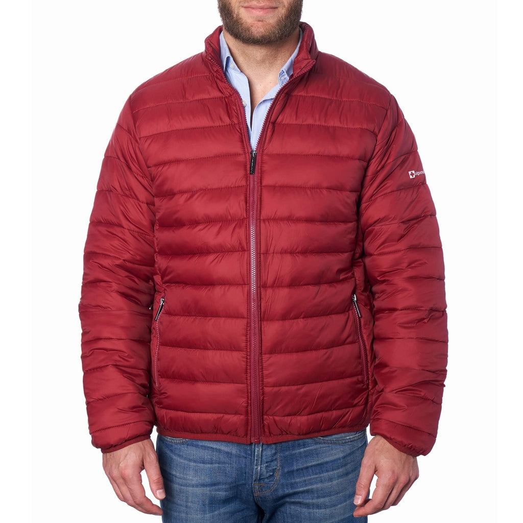 Alpine Swiss Niko Mens Down Alternative Jacket Puffer Coat Packable Warm Insulation & Lightweight RED 2XL