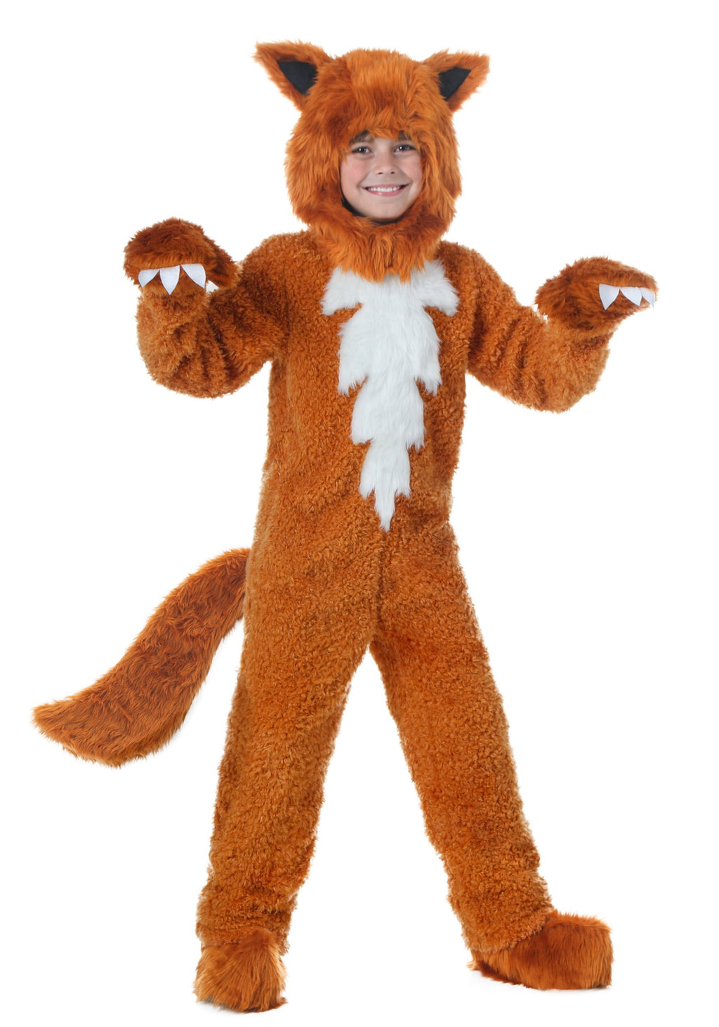 Fun Costumes Adorable Child Fox Halloween Costume | Soft Shearling Faux Fur Jumpsuit for Play Pretend, Medium Orange