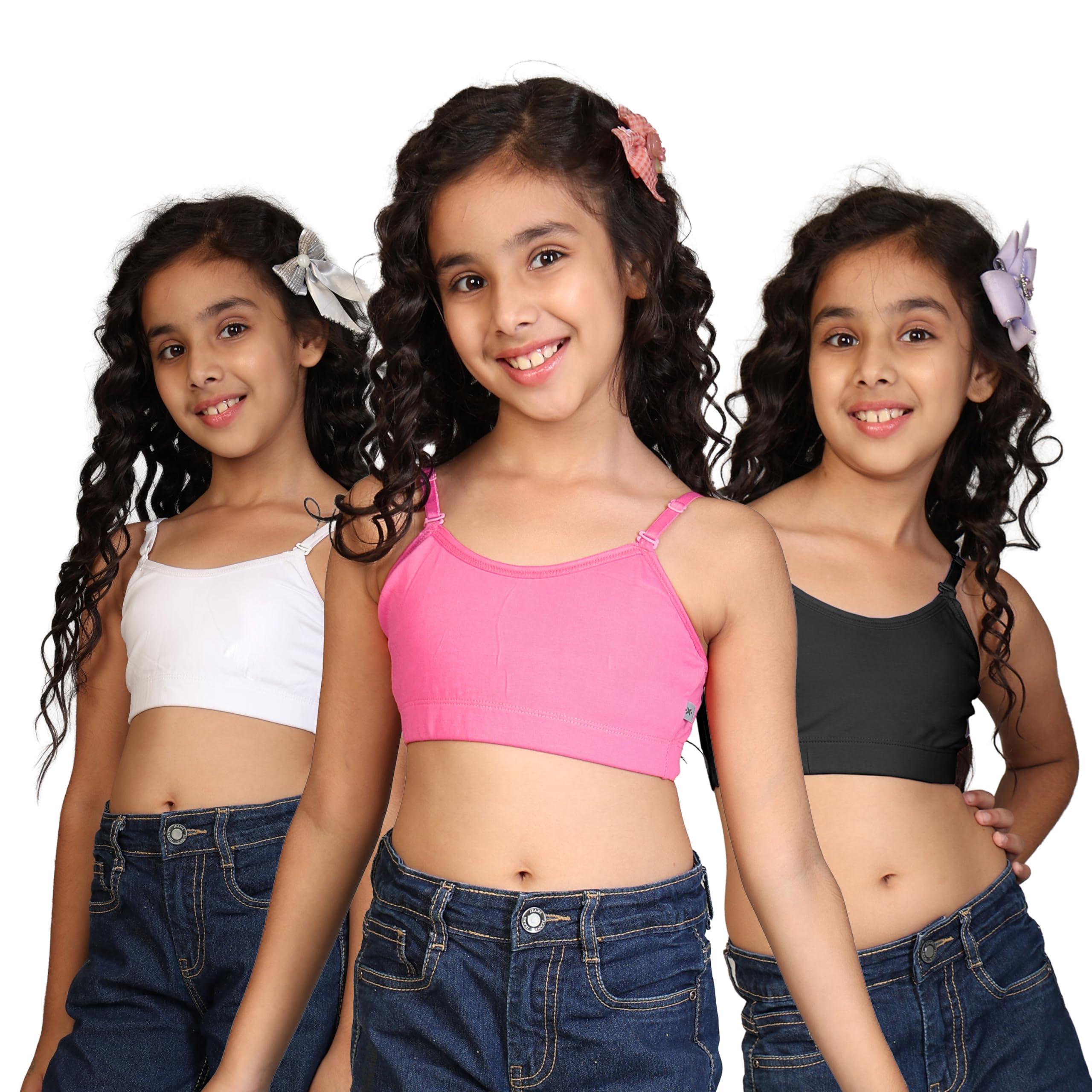 Kyda Kids Girls Antibacterial Cotton Solid Non Padded, Beginners Bra For Girls
