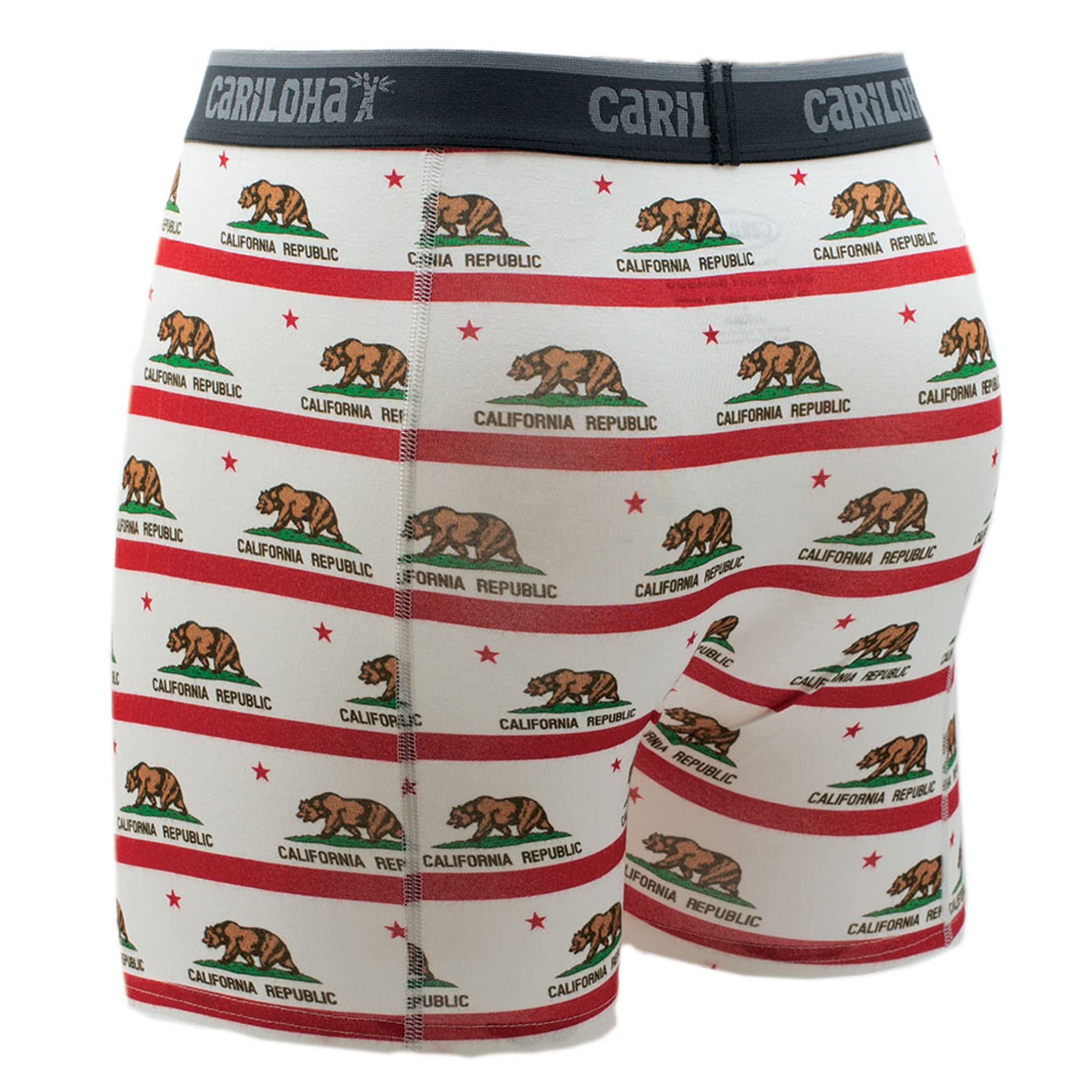 Bamboo Boxer Briefs - Caribbean Blue Stripe by Cariloha for Men - 1 Pc Boxer (L)