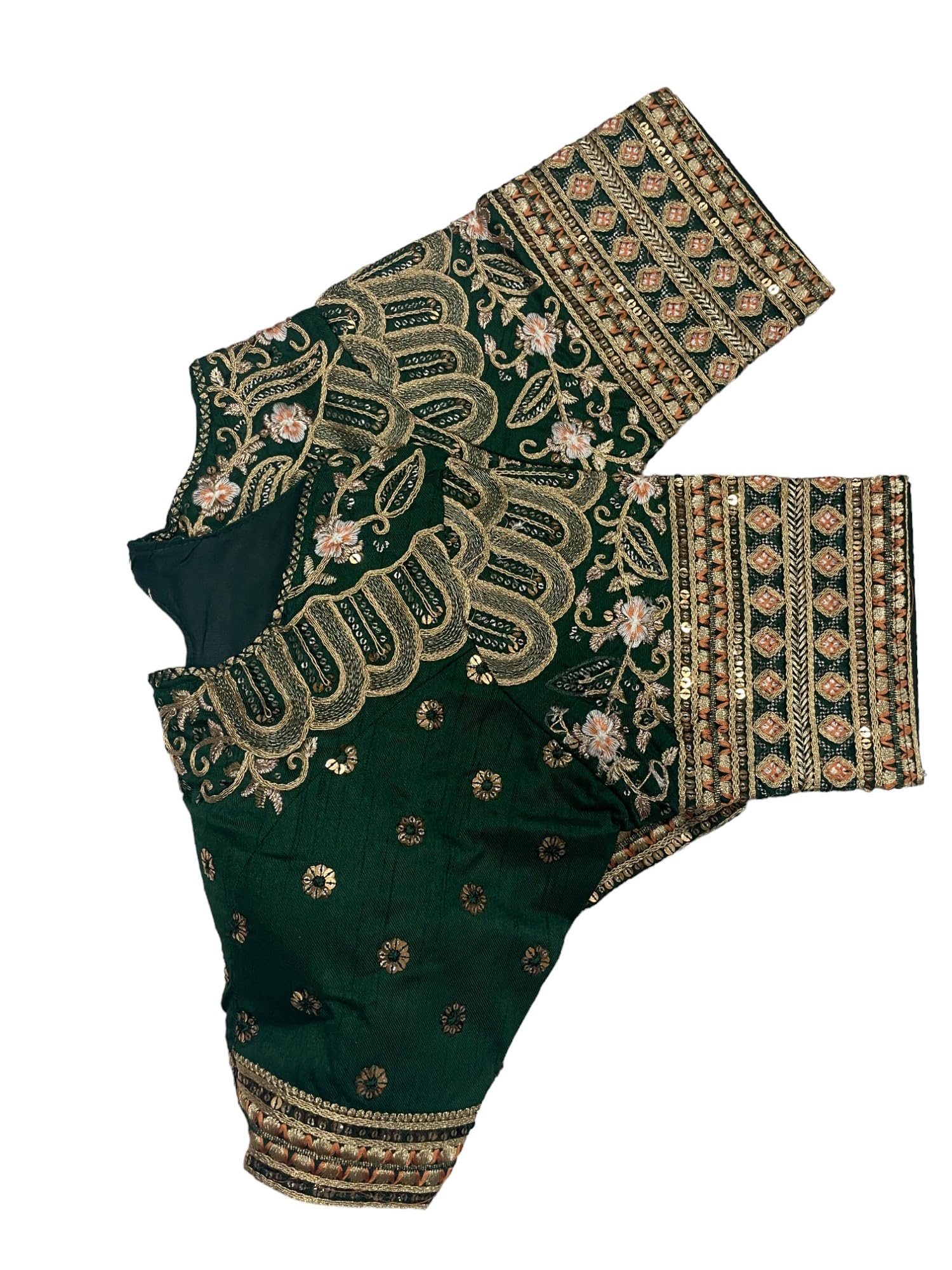 Pujia Mills WomenS Readymade Blouse Embroidery Multi Heavy Coding Gold Thread Indian Ethnic Designer Stitched Bridal Saree Blou