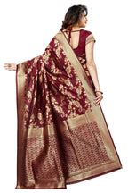 Shasmi Silk Blend Banaras Jacquard Woven Designing Saree for Women