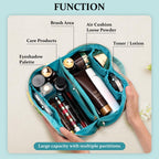 LONEDREAM Stoney Clover Preppy Makeup Bag, Large Capacity Travel Cosmetic Bag, Chenille Letter Open Flat Nylon Bag, Mint