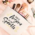 Inspirational Quote Gift for Women -Birthday Graduation Gift for Best Friend Sister -Makeup Bag Gift -Never Let Anyone Dull Your