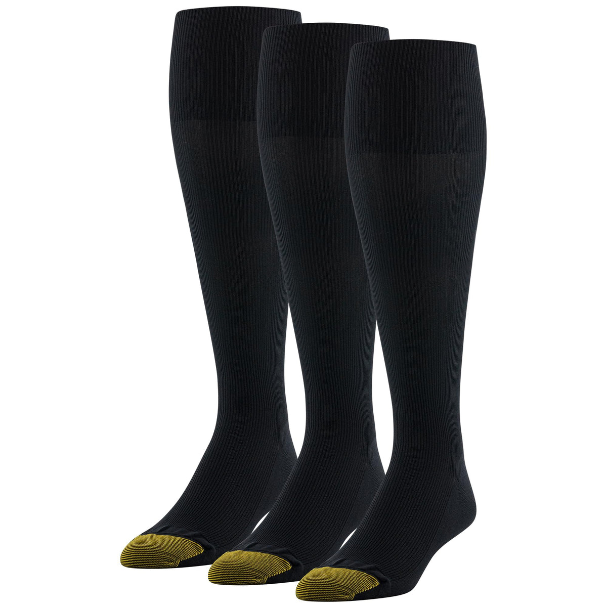 Gold Toe MenS 3Pack Metropolitan OverTheCalf Dress Socks, Black, 1013 (Shoe Size 612.5) 10-136-12.5