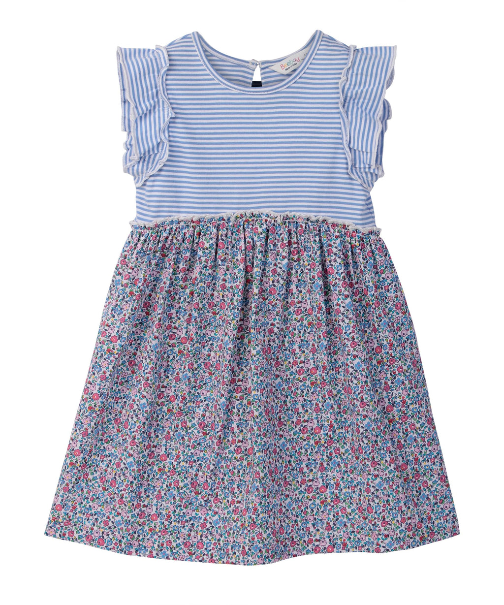 MIX-MEDIA RUFFLE DRESS MULTI - COL