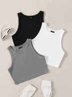 Toochki Top for Women| Crop Top for Women | Short Top for Women | Tops | Lycra Top for Women | Pack of 3 Tops for Women | Strach